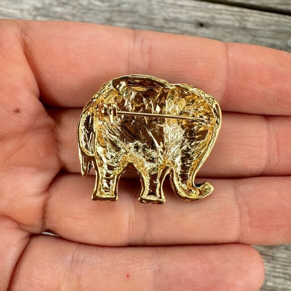 Vintage Jewelry Elephant Brooch Elephant Pin Elephant Jewelry - Picture 3 of 3